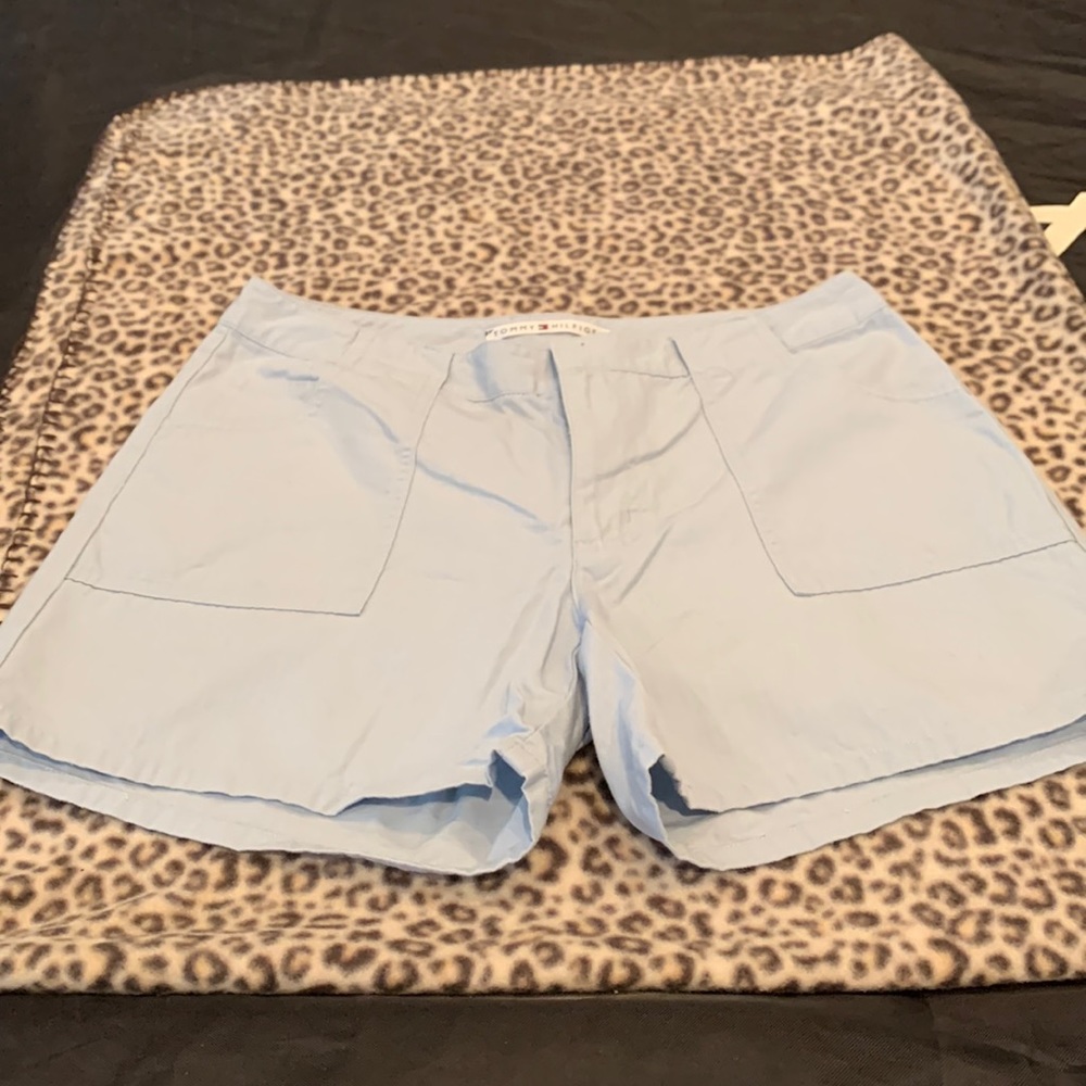 Womens light blue shorts by Tommy Hilfiger.